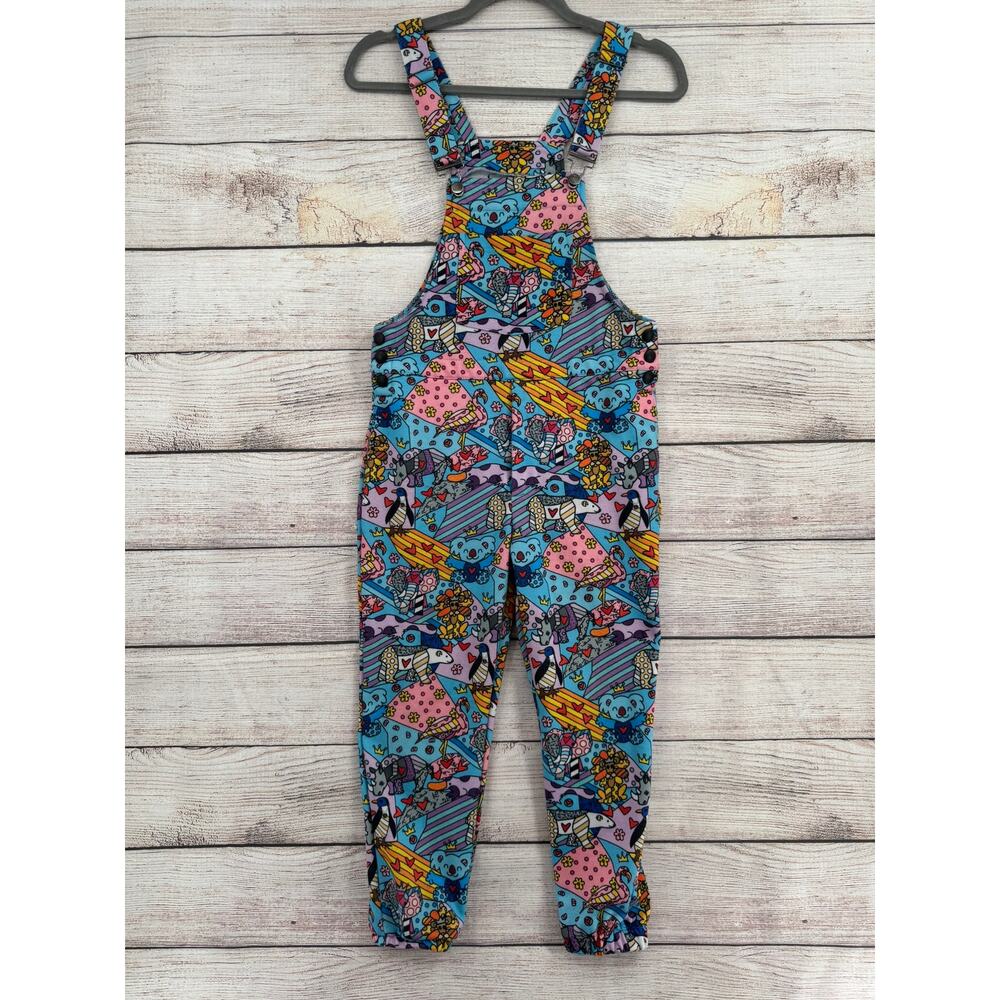Britto x San Diego Zoo Animal Print Overalls Youth Large‎ Blue Wildlife Alliance